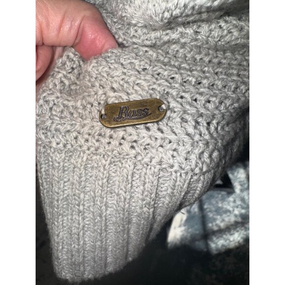 G.H. Bass & Co. Grey Long Sleeve Cable Knit Tunic Casual Office Sweater Buttons - Picture 5 of 8